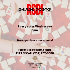 Mah Jong at RSBI Every other Wednesday 1pm No experience necessary!